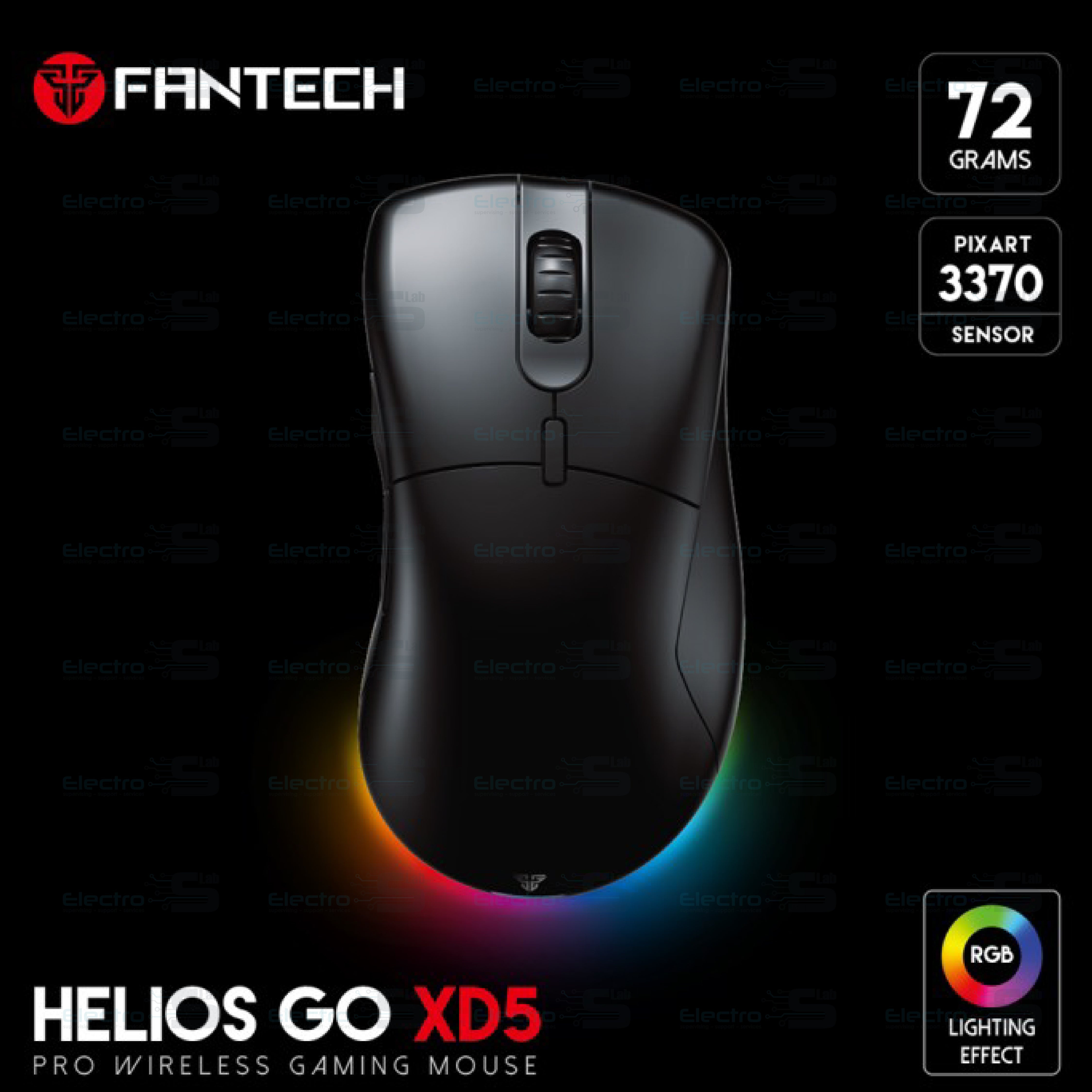 MOUSE WIRELESS FANTECH XD5 HELIOS GO BLACK