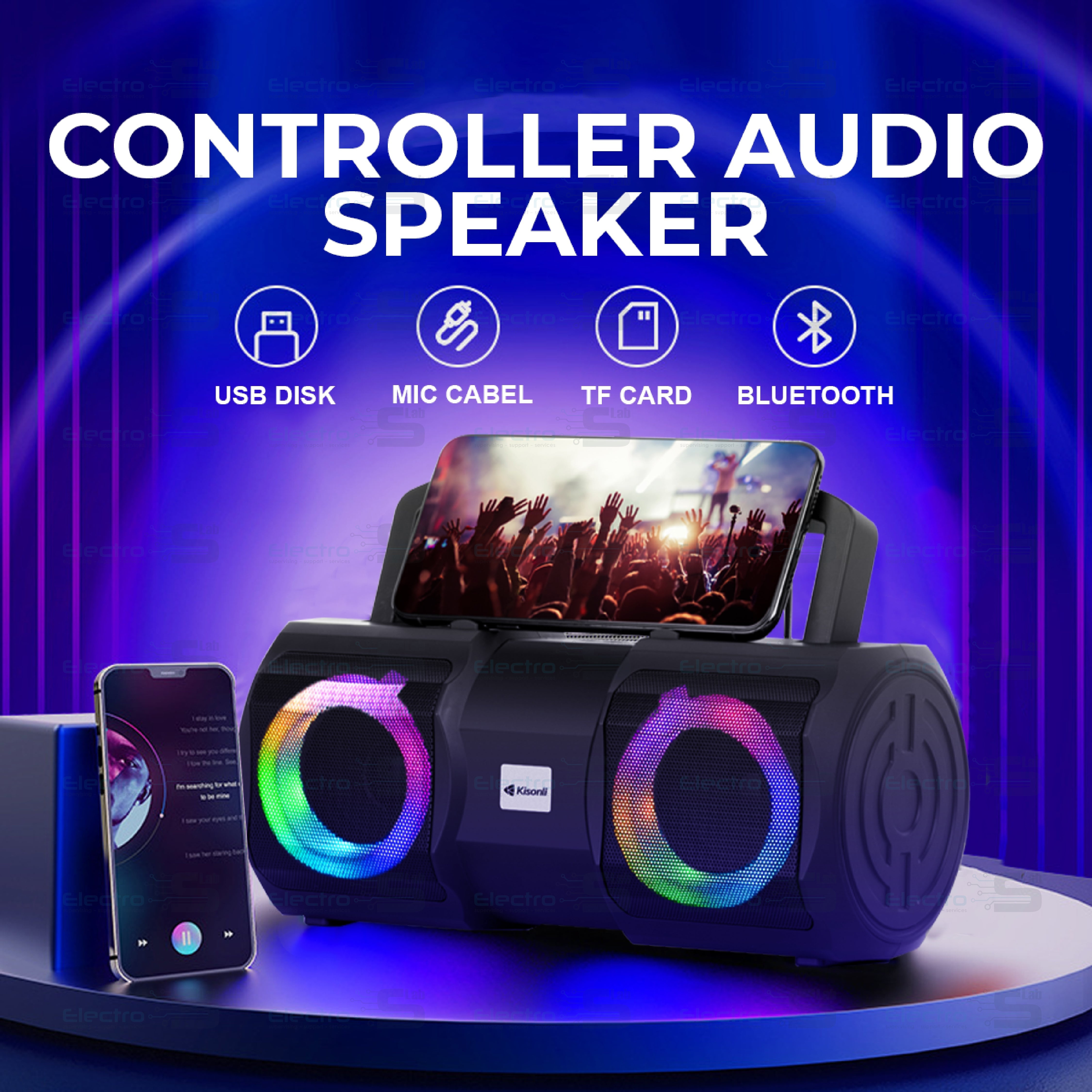 Speaker Kisonli K1 Bluetooth 2400MAH 2*10w 2