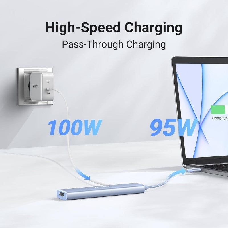 HUB UGREEN CM478 REVODOK 5-in-1 USB-C HUB Docking Station with Power Port White 35580 3