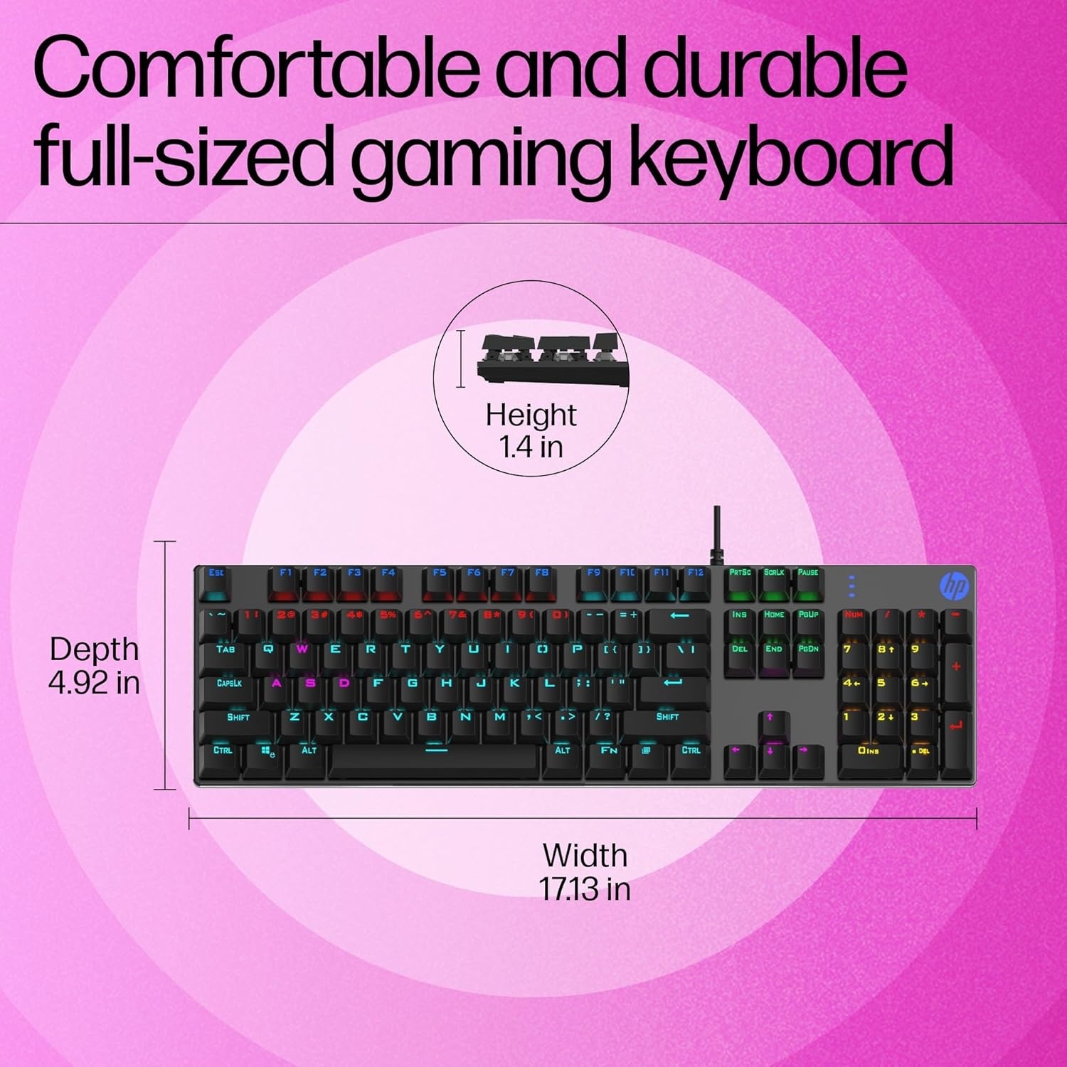 HP RGB MECHANICAL GAMING KEYBOARD GK400F WIRED 5