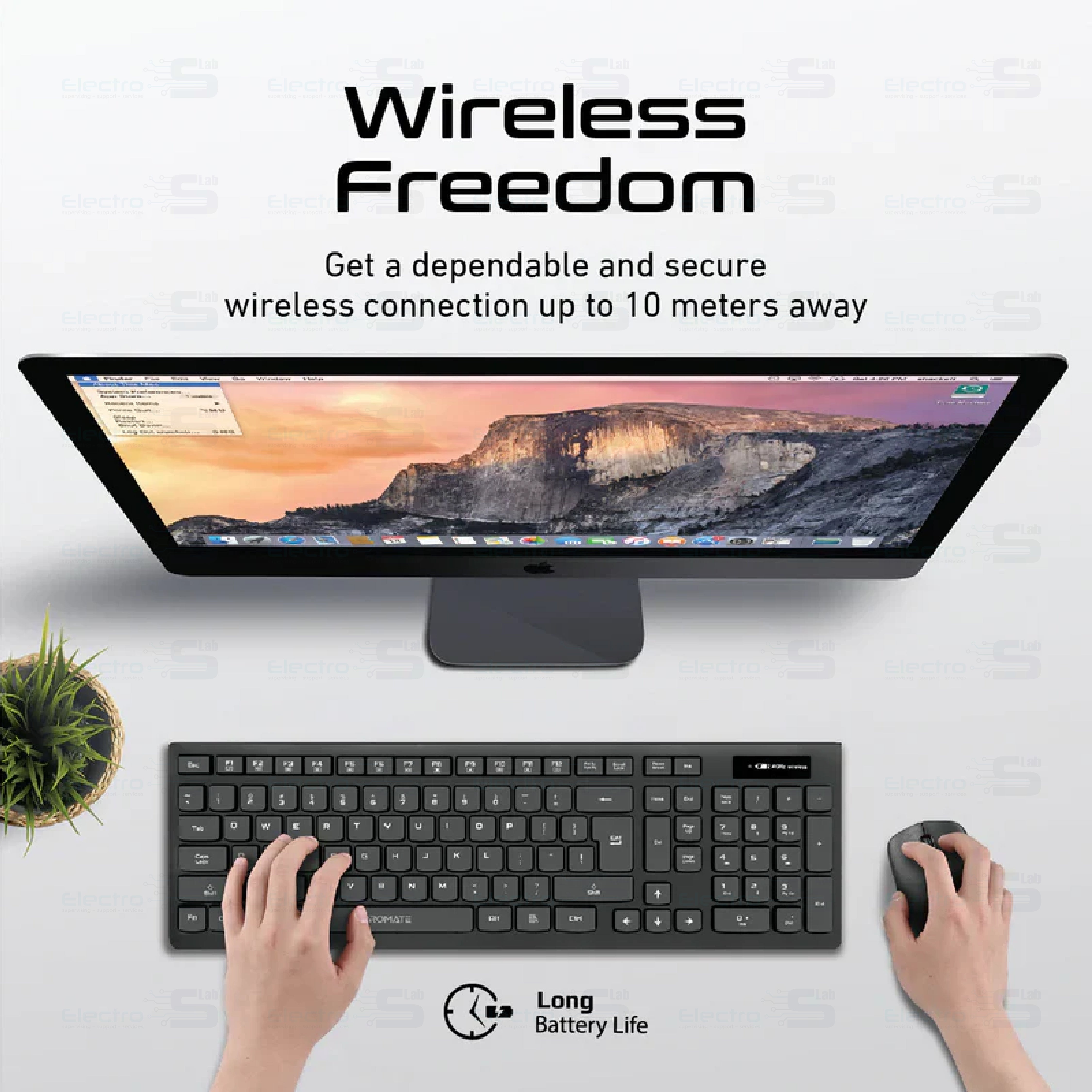 keyboard and Mouse Promate Wireless Combo 120 2