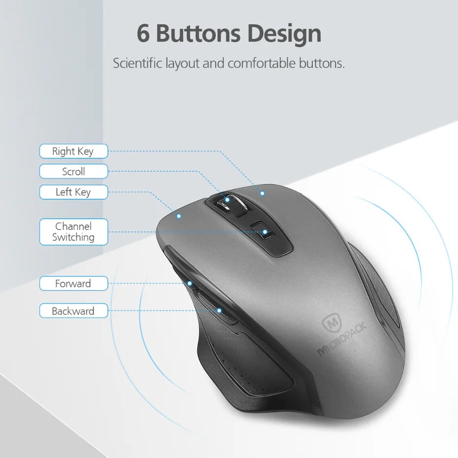 Mouse Wireless USB Micropack MP-752W SPEEDY PRO GRAY 10