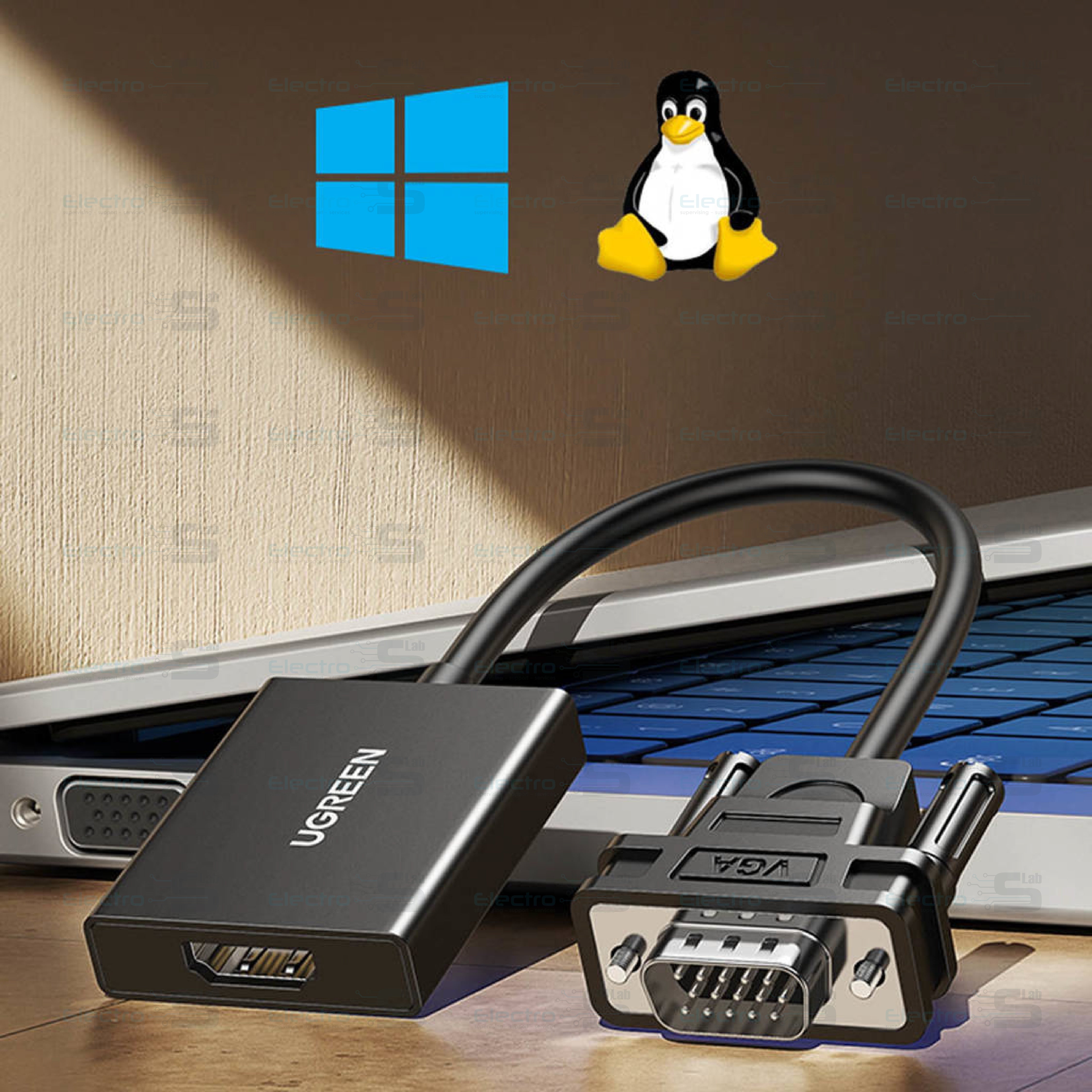 ADAPTER UGREEN VGA TO HDMI WITH AUDIO CM513 4