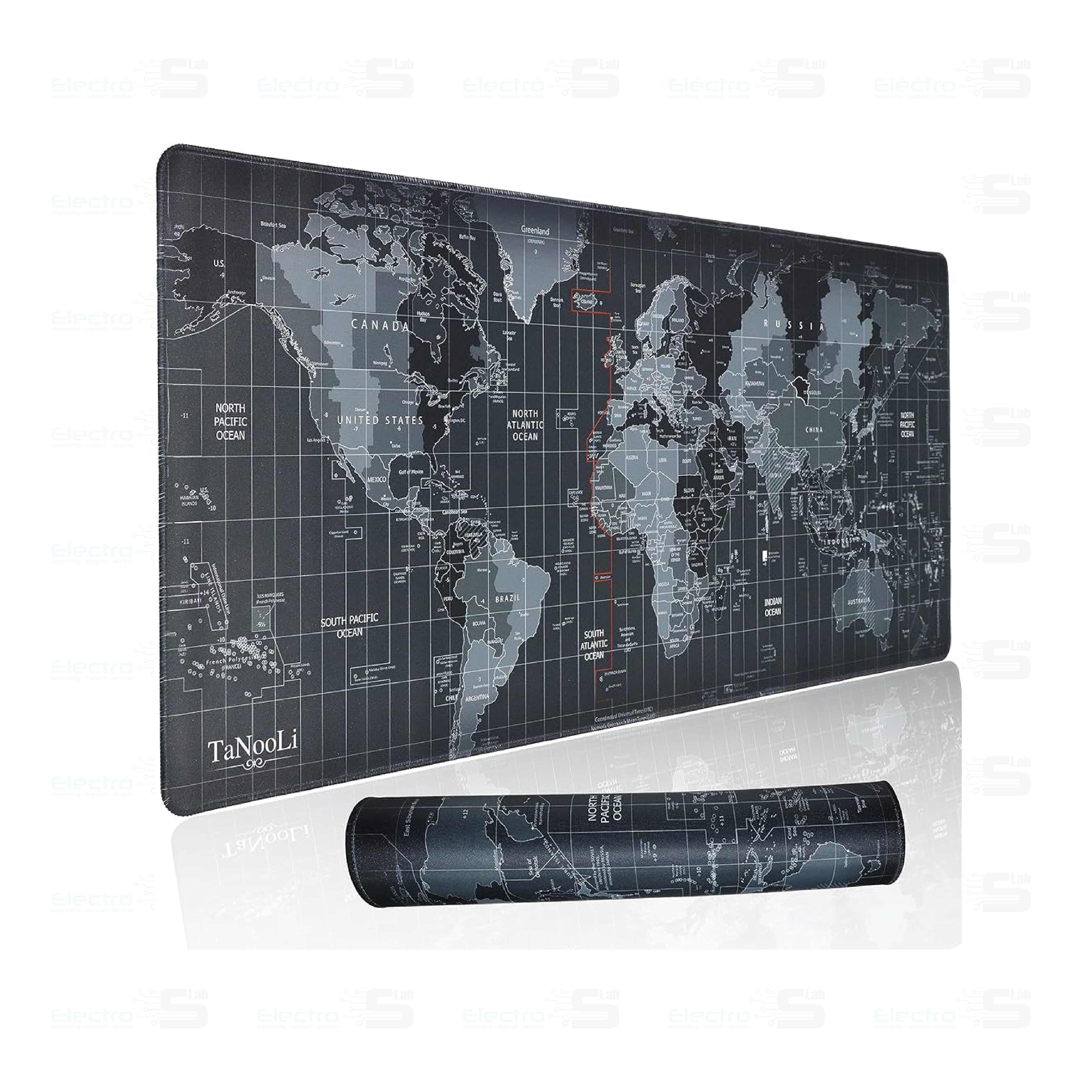 MOUSEPAD LARGE 400*900 3MM MAP DESIGN BLACK 2