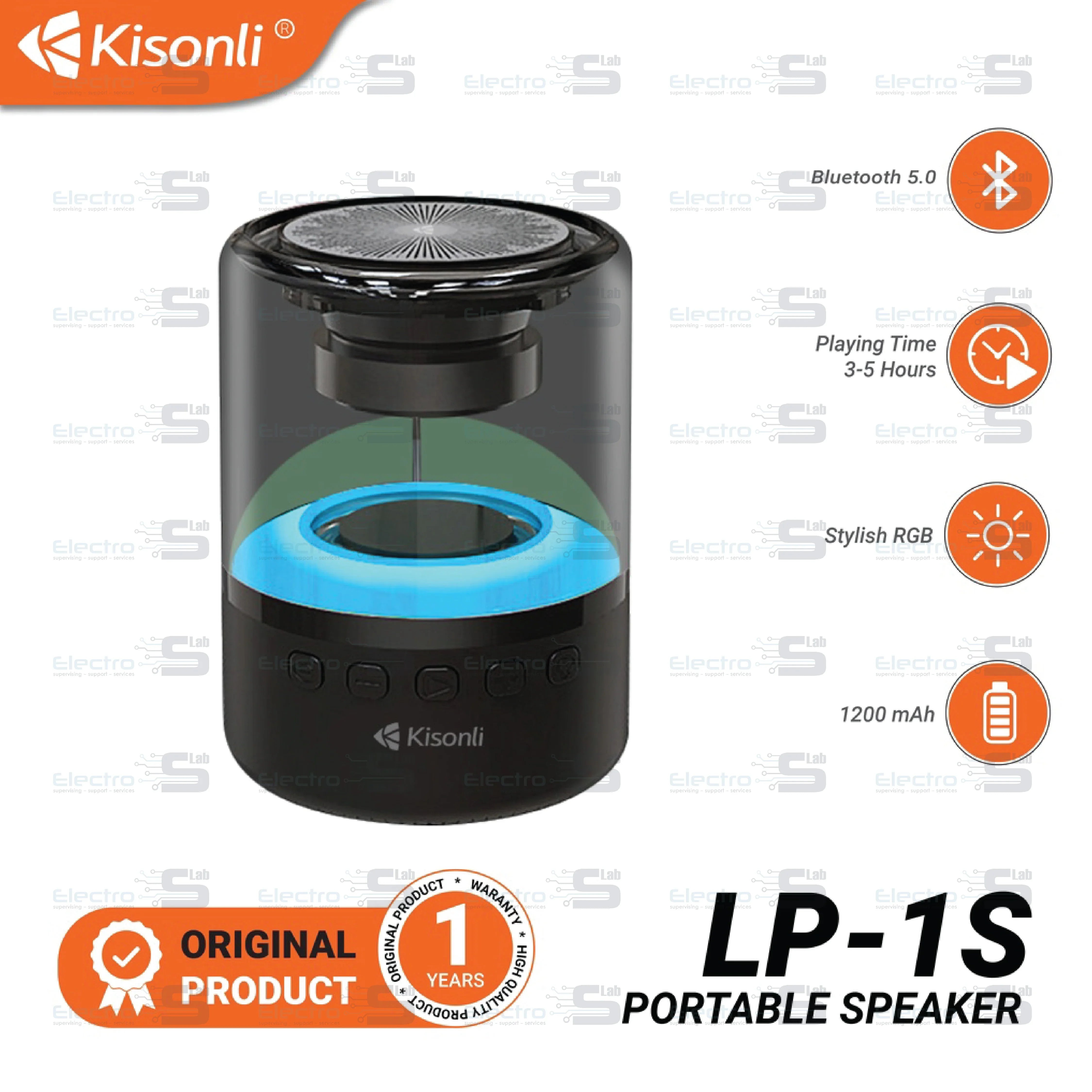 SPEAKER KISONLI GLASS LP 1S TWS BT RGB 7
