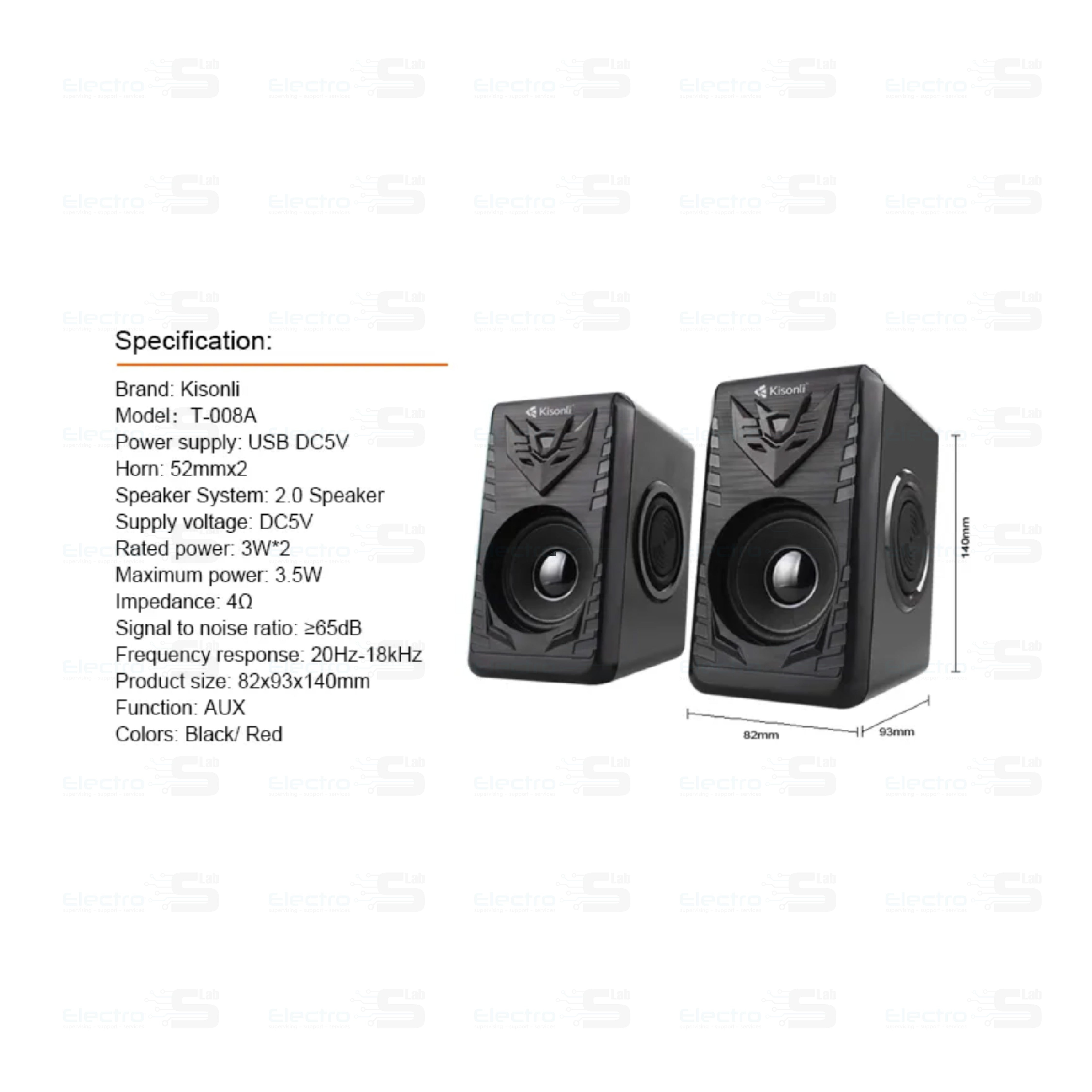 Speaker Kisonli T-008A 2 * 3w Speakers 4 Bass 3