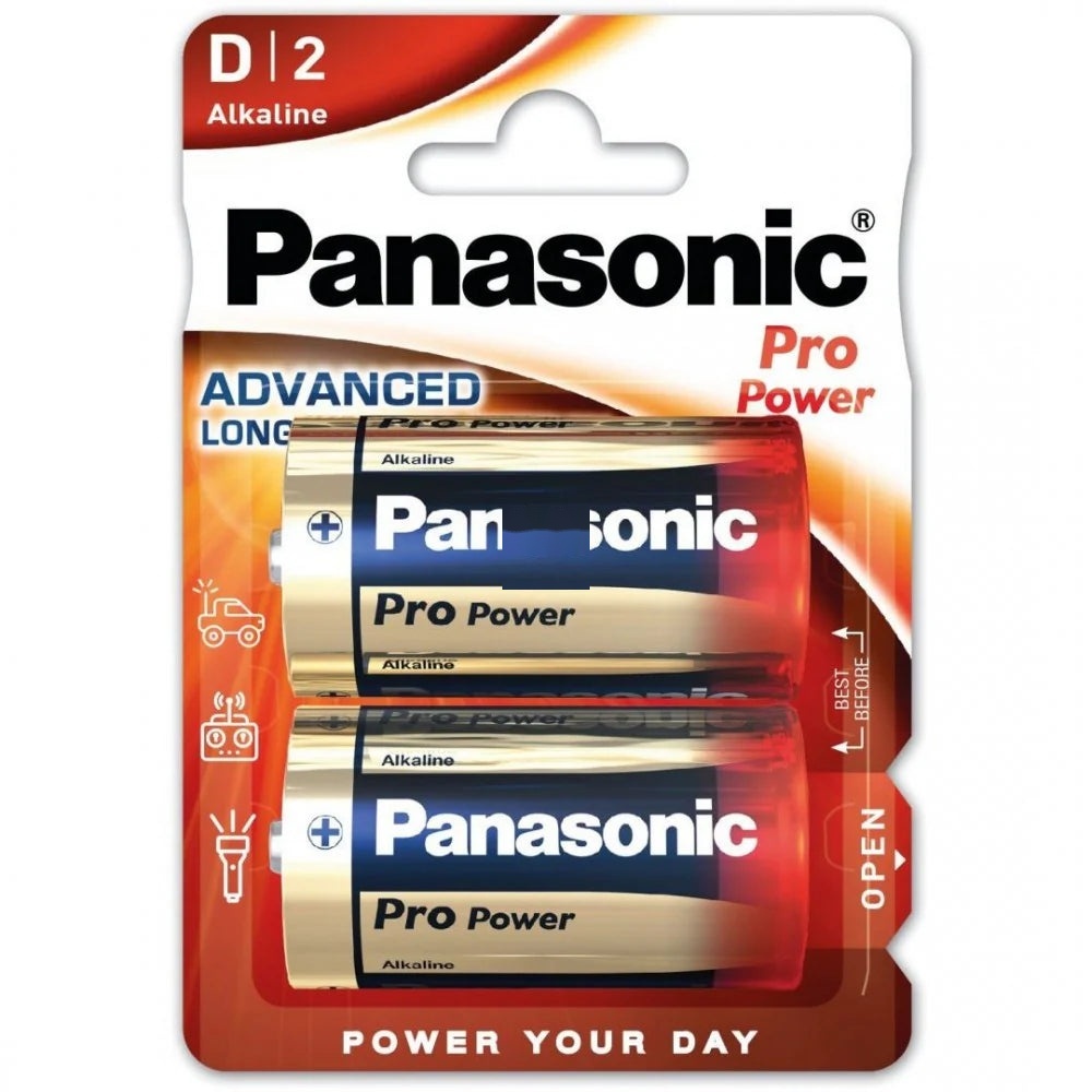 Panasonic Alkaline Power D Batteries 2-Pack Long Life