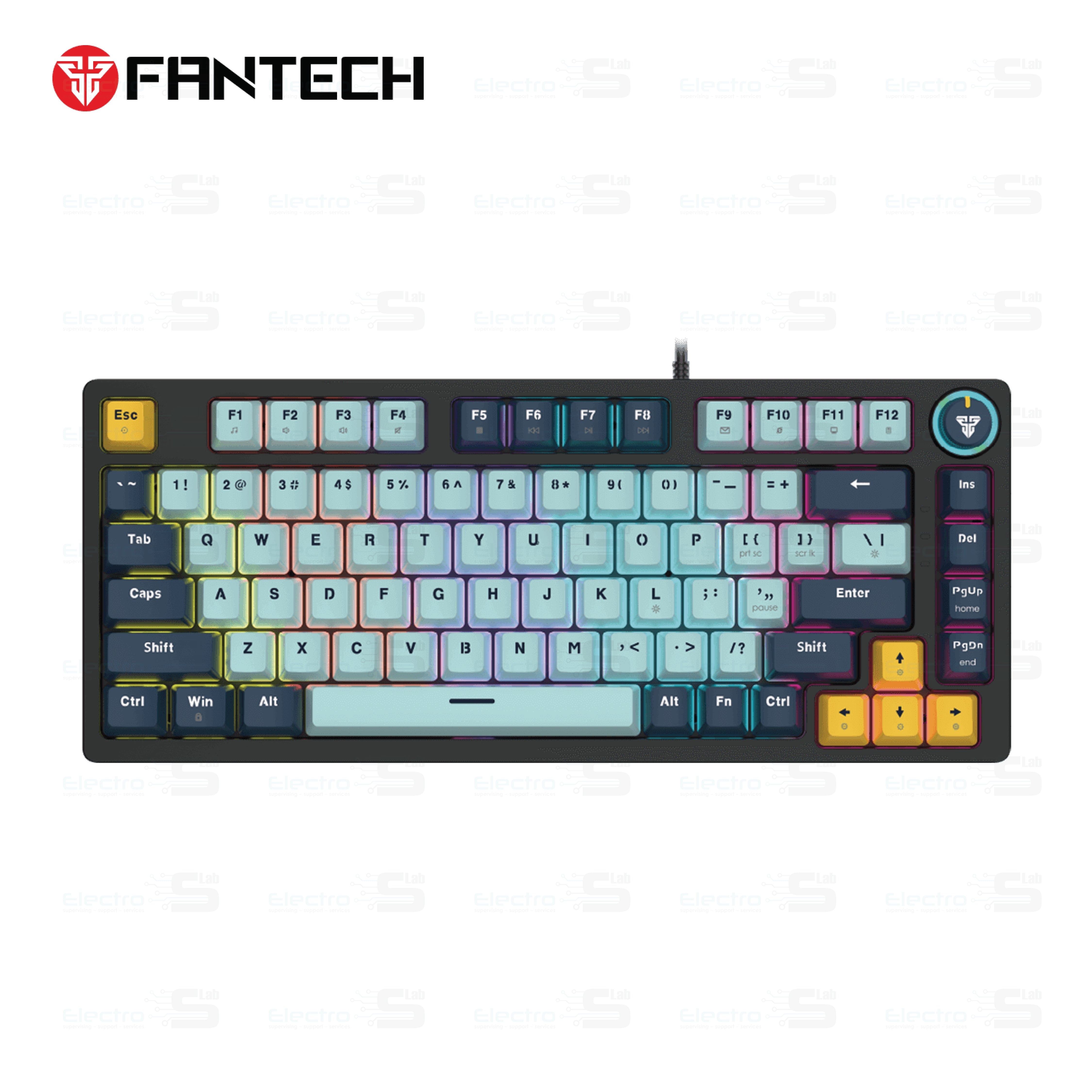Fantech MK874V2 Atom63 Gaming Keyboard – Sky Blue | Mechanical RGB Wired Keyboard