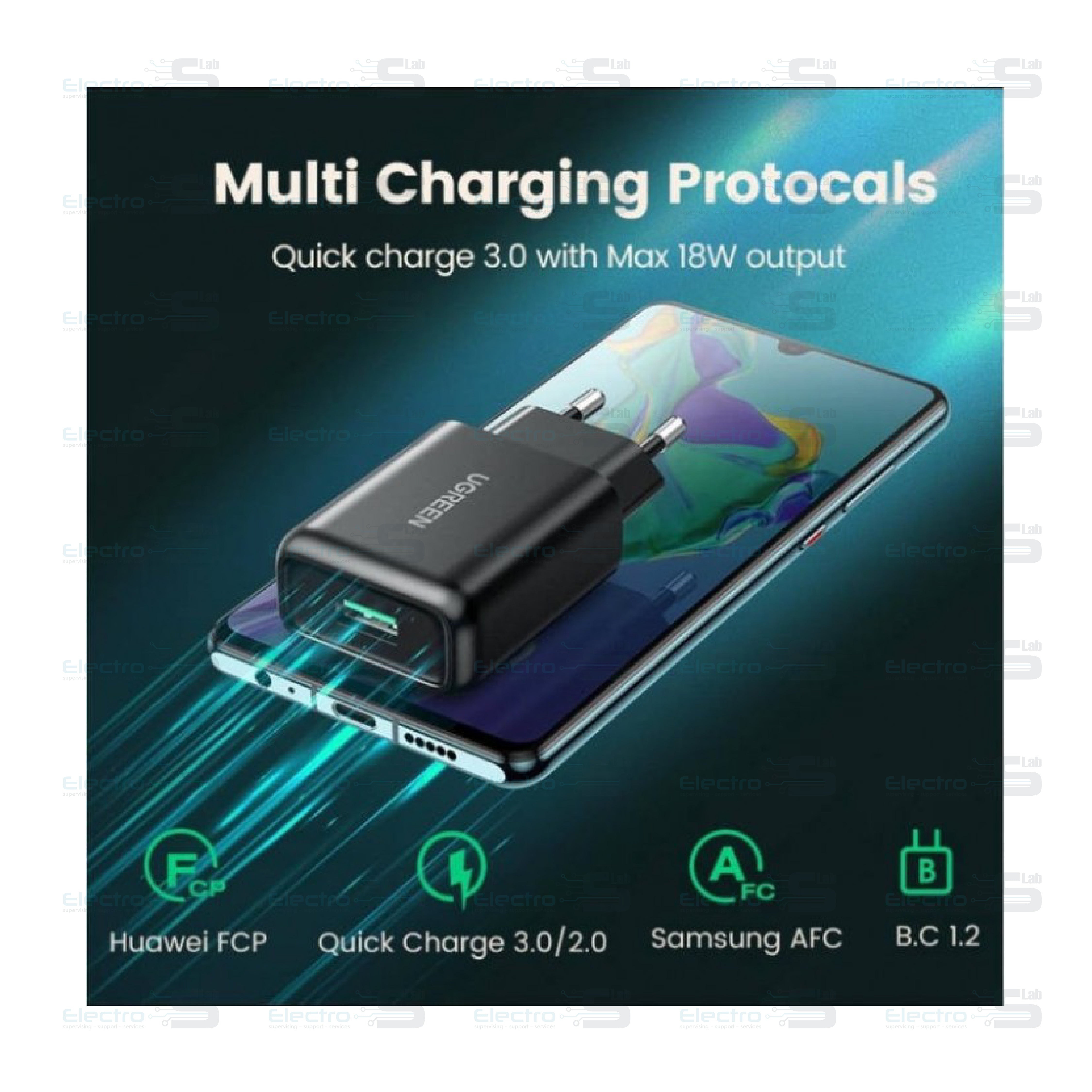 WALL CHARGER UGREEN CD122 - 70273 18W 3