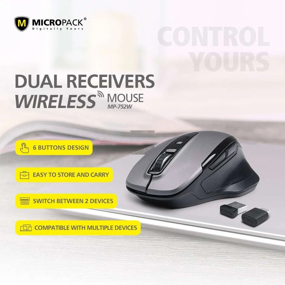 Mouse Wireless USB Micropack MP-752W SPEEDY PRO GRAY 4