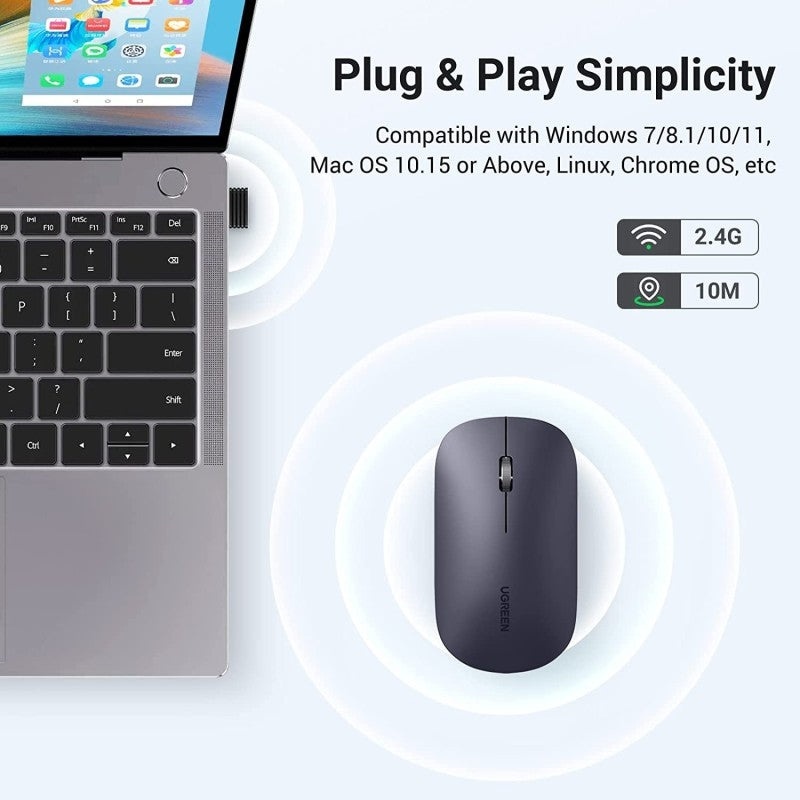 Mouse Wireless UGREEN MU001 BLACK 90372 6