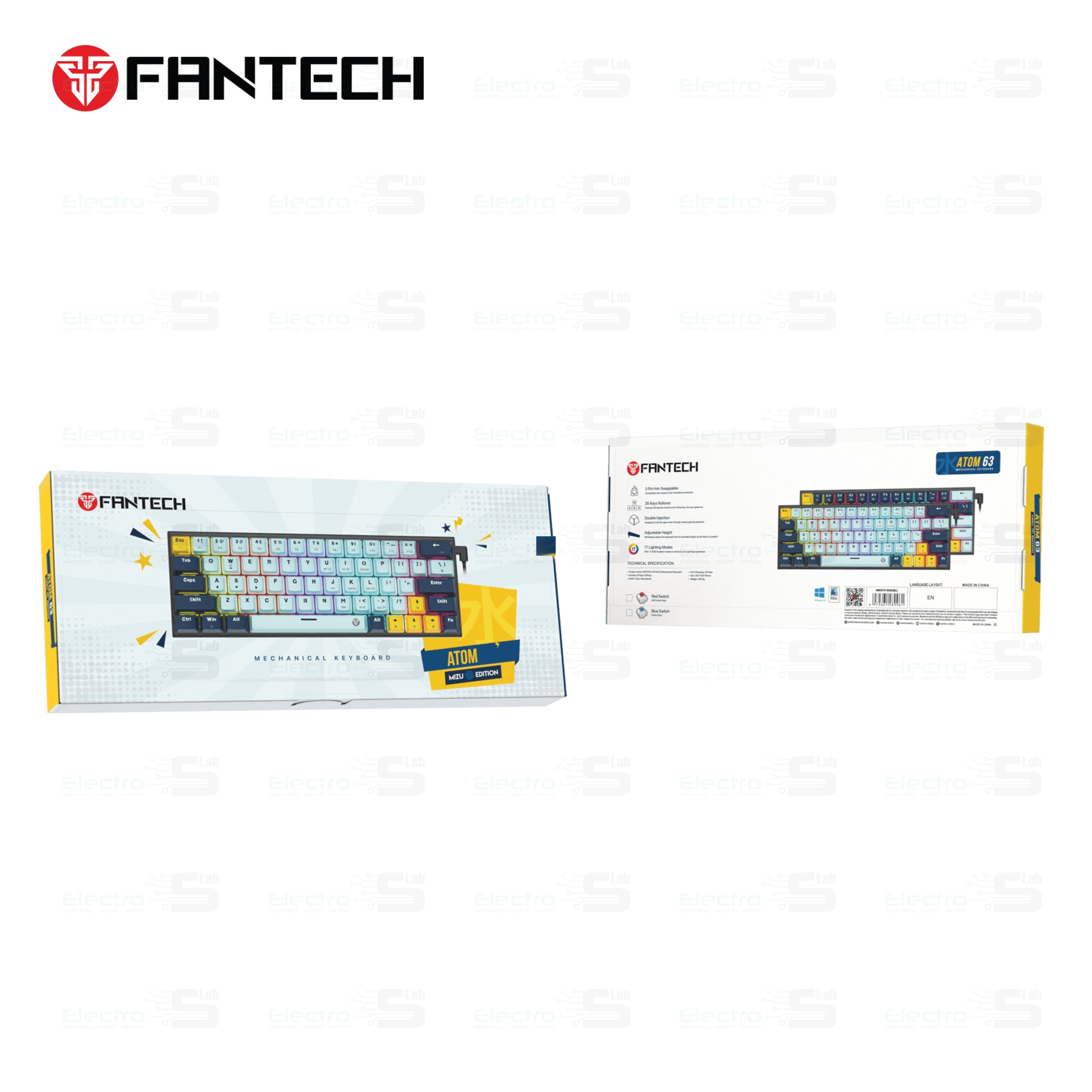 Fantech MK874V2 Atom63 Gaming Keyboard – Sky Blue | Mechanical RGB Wired Keyboard 2