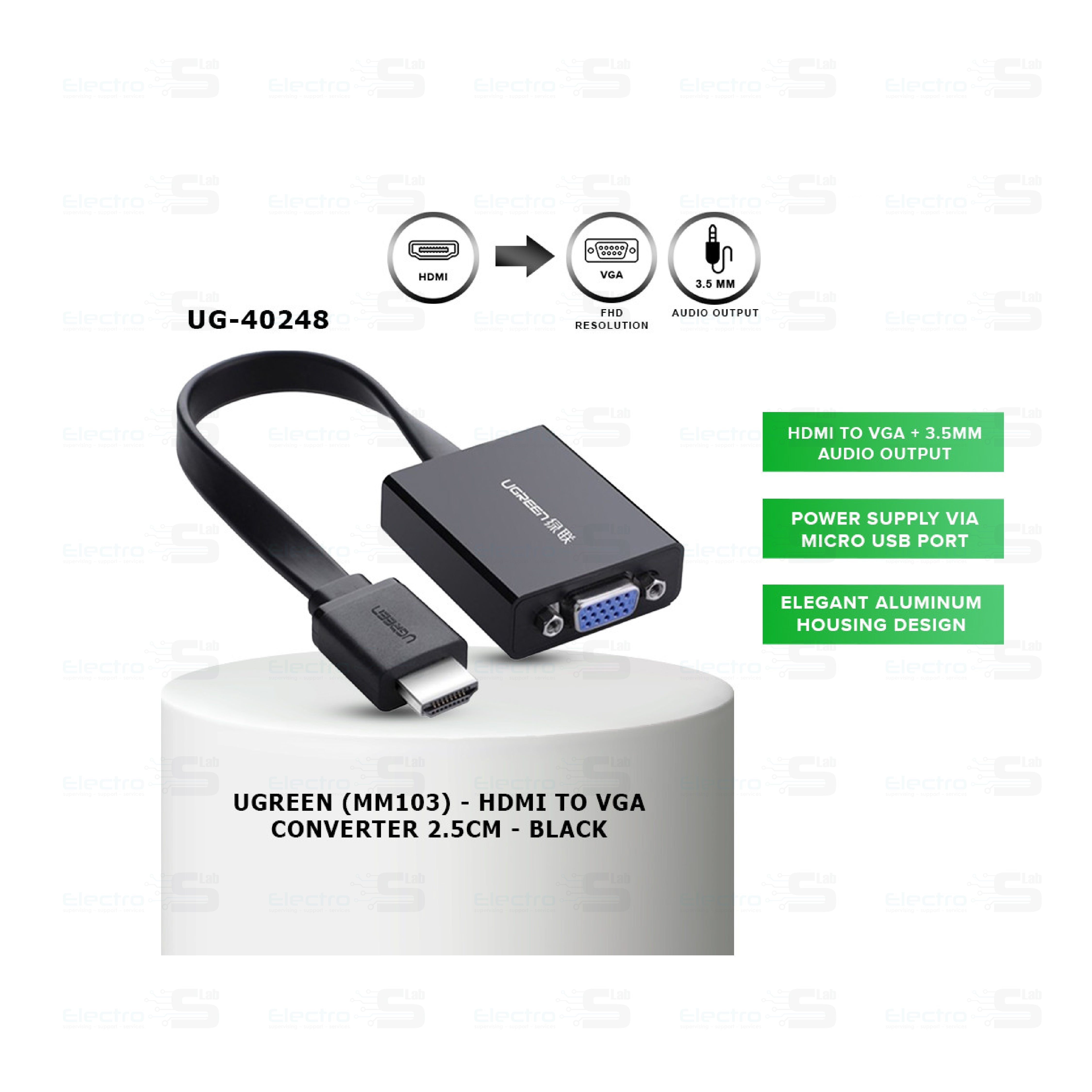 Adapter HDMI to VGA UGREEN MM103 4