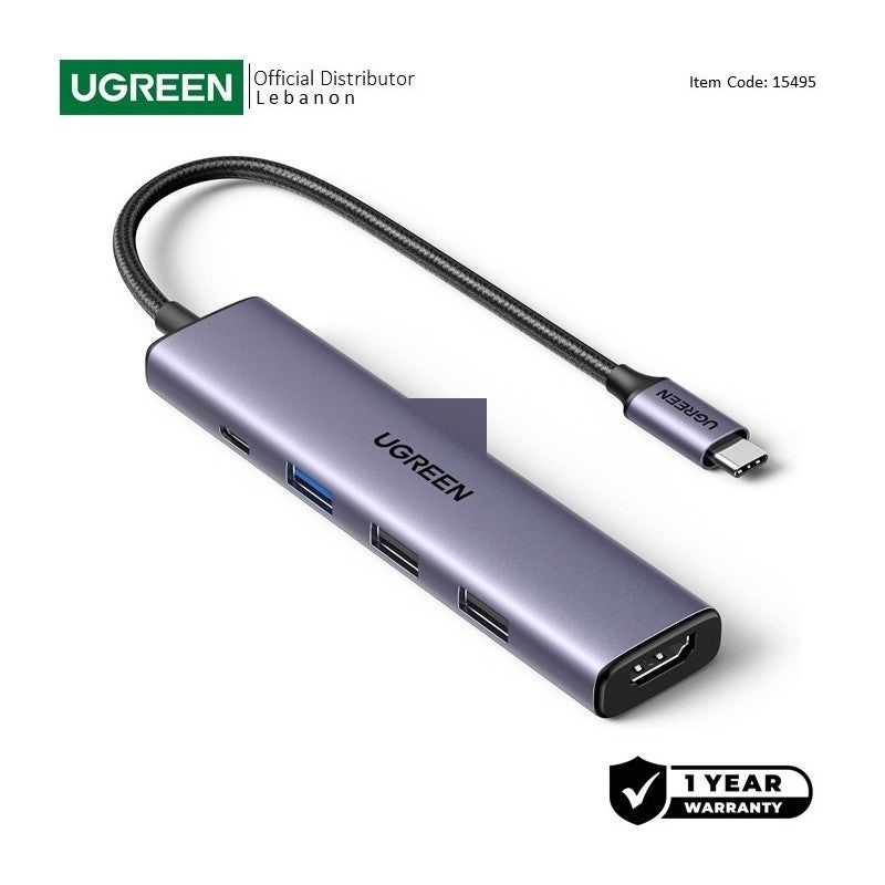 HUB UGREEN CM478 REVODOK 5-in-1 USB-C HUB Docking Station with Power Port BLUE 35581