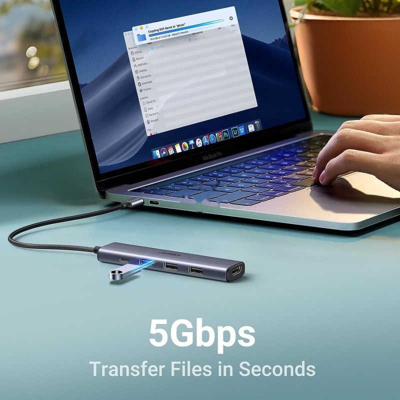 HUB UGREEN CM478 REVODOK 5-in-1 USB-C HUB Docking Station with Power Port BLUE 35581 3