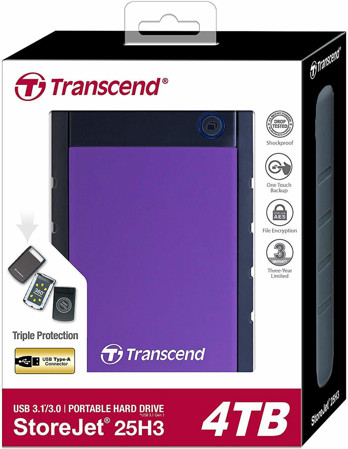 Picture of TRANSCEND ANTISHOCK EXTERNAL HDD 4TB
