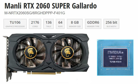 Picture of VGA MANLI GeForce RTX 2060 8GB DDR6