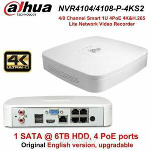 Picture of IP NVR NVR4108-P-4KS2 8 CHANNELS +4-PORT POE SWITCH DAHUA 4K