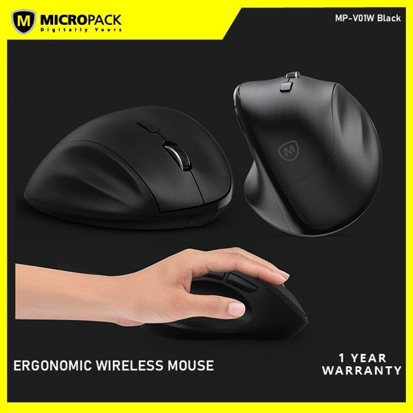Picture of Mp-V01W Ergonomic Wireless Mouse Silent Switch Black