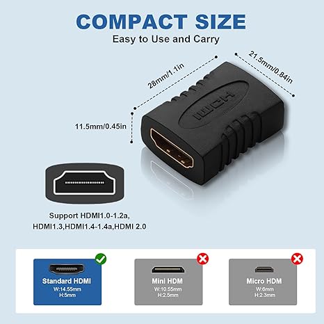 HDMI FEMALE TO HDMI FEMALE 3