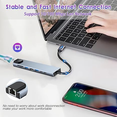 CONNECTOR TYPE C 8 IN 1 WITH LAN 3