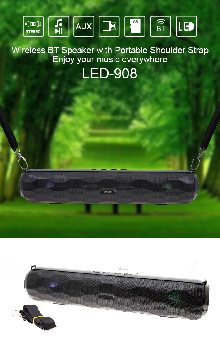 KISONLI LED908 BLUETOOTH SPEAKER WITH RGB LIGHT 7