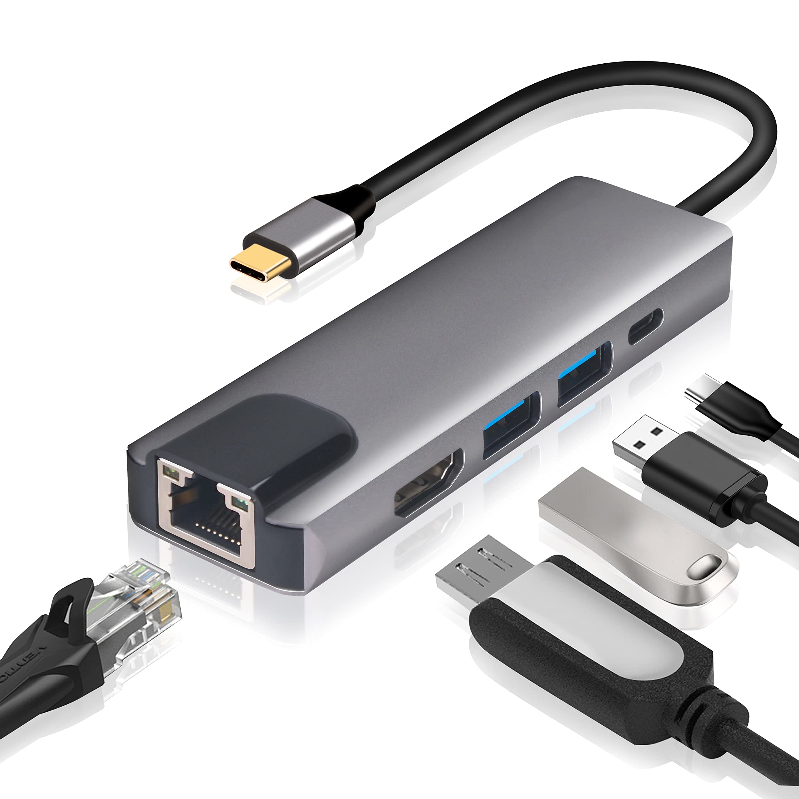 CONNECTOR TYPE C 5 IN 1 WITH LAN 4