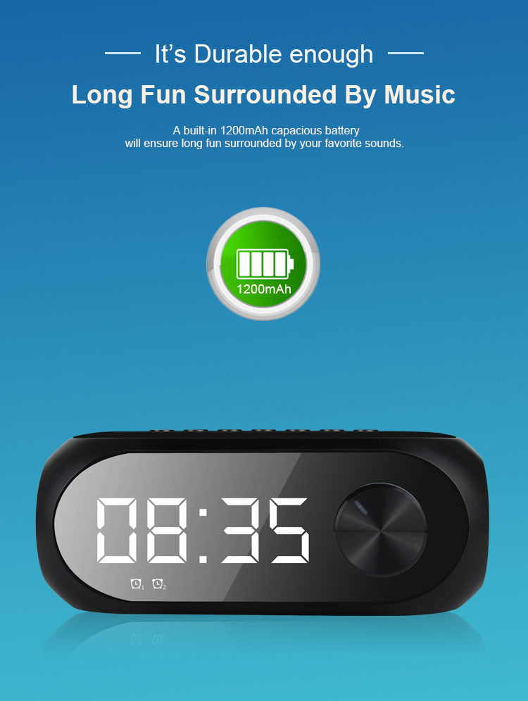 Kisonli Lp2s Tws Bluetooth Speaker Alarm Clock 6