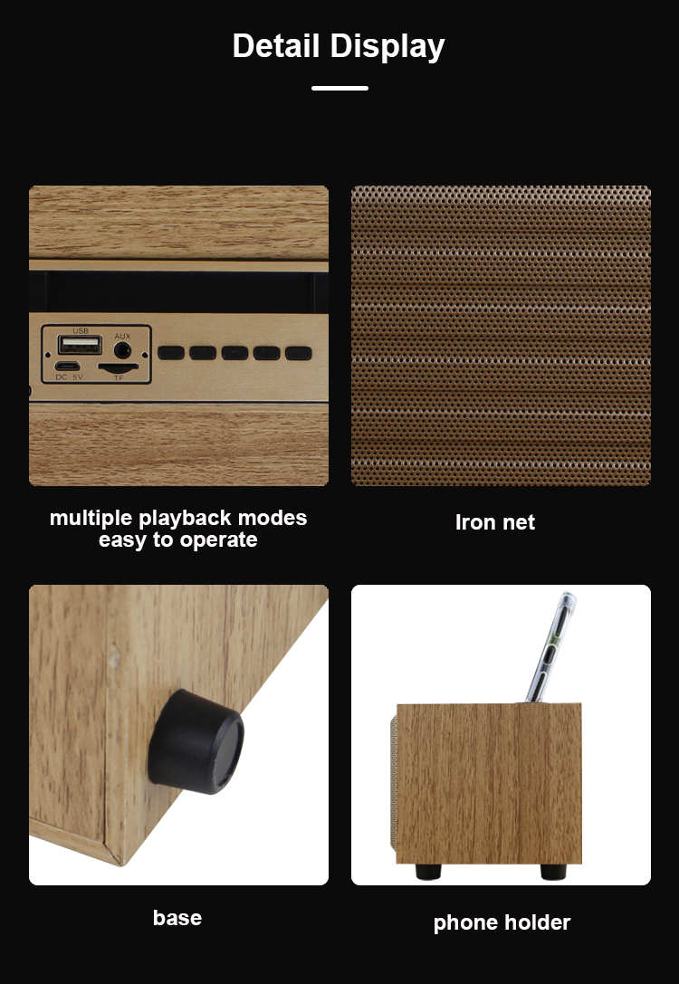 KISONLI G12A Wooden Bluetooth Speaker ( 3 Colors 5