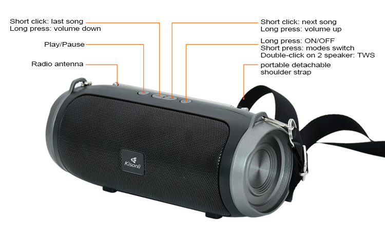 KISONLI KS 2000 Bluetooth Speaker ( 3 Colors 8
