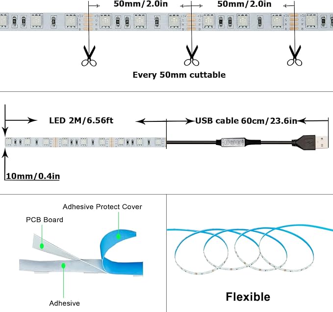 LED STRIP USB 5V BLUETOOTH NON WATERPROOF 5 METER 3