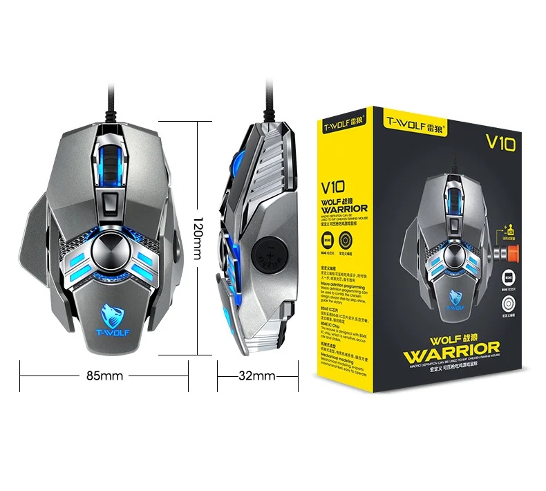 V10 ERGONOMIC OPTICAL WIRED USB GAMING MOUSE 5