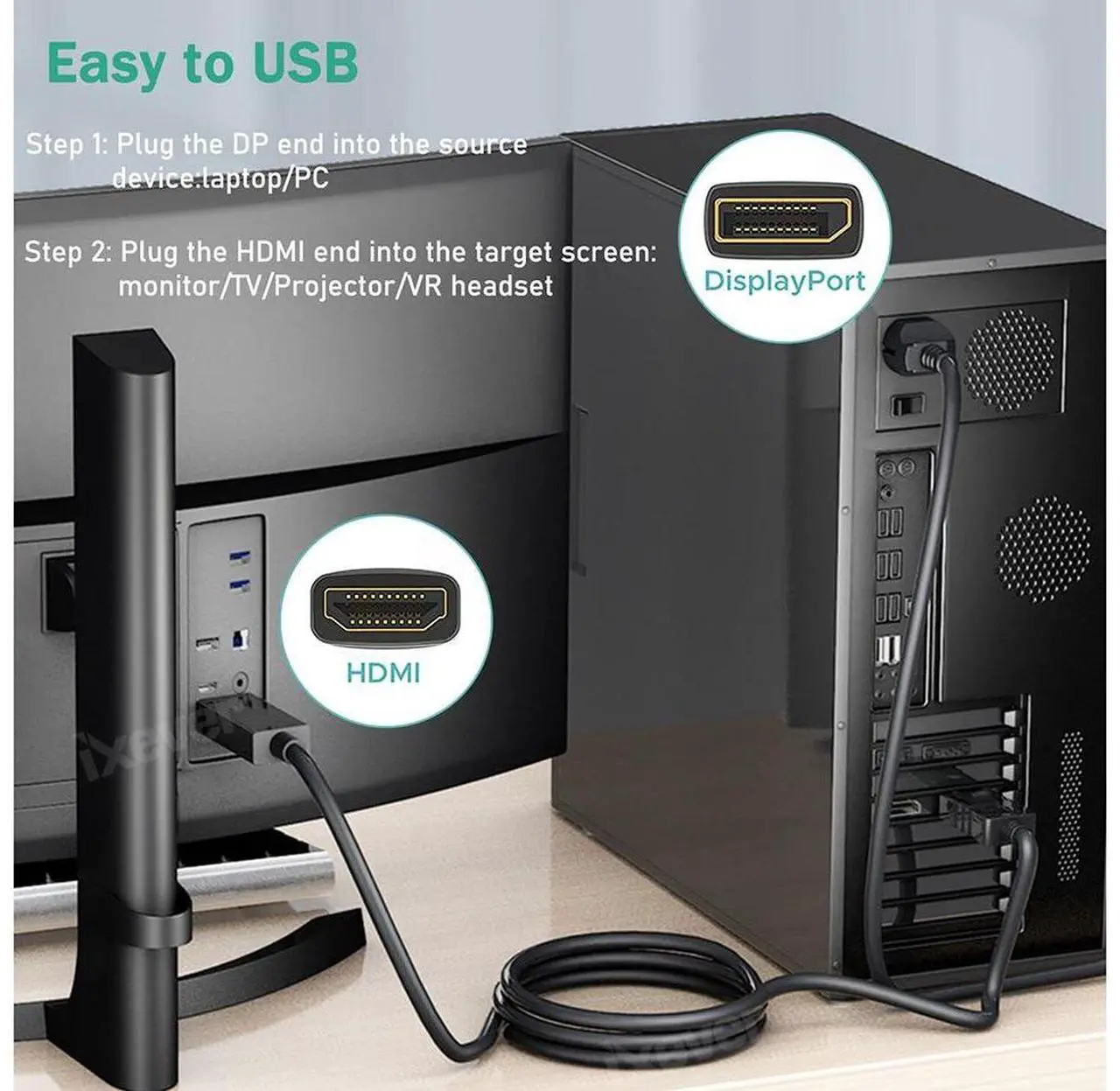CABLE DISPLAY TO HDMI 4K 1.8M 3
