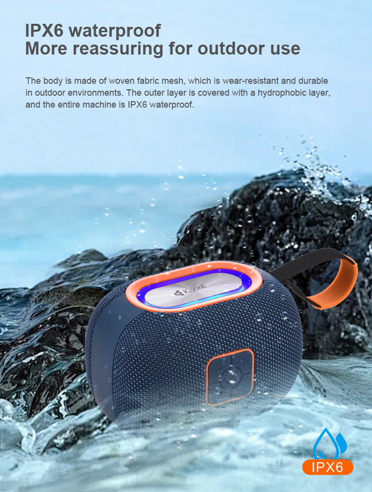 KISONLI G18 SPEAKER IPX6 5W BT 1800MAH WATERPROOF RGB FM USB HANDS FREE CALL ( 2 Colors 3