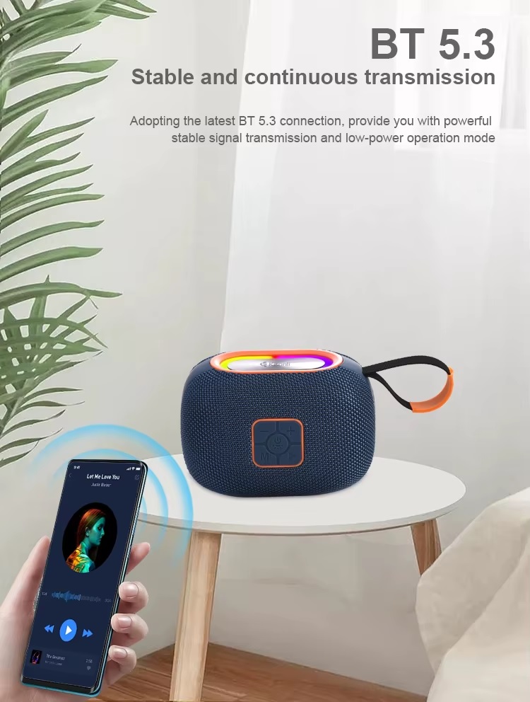 KISONLI G18 SPEAKER IPX6 5W BT 1800MAH WATERPROOF RGB FM USB HANDS FREE CALL ( 2 Colors 7