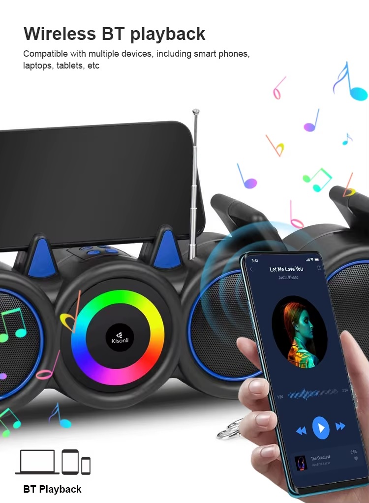 KISONLI LED 918 Bluetooth Speaker RGB 3
