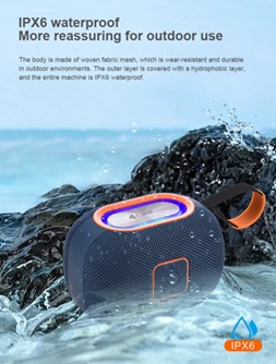 KISONLI G18 SPEAKER IPX6 5W BT 1800MAH WATERPROOF RGB FM USB HANDS FREE CALL ( 2 Colors