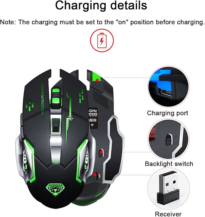 Q3 RGB WIRELESS GAMING MOUSE RECHARGEABLE 4