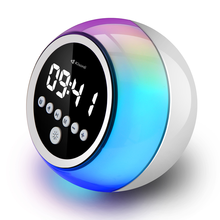Kisonli Bluetooth Speaker & Alarm Clock Q6C 1200mah Battery 5W RGB
