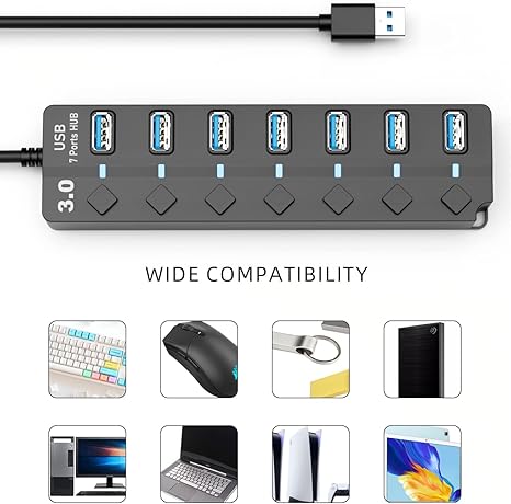 USB HUB 7 PORTS 3.0 WITH ADAPTER 7