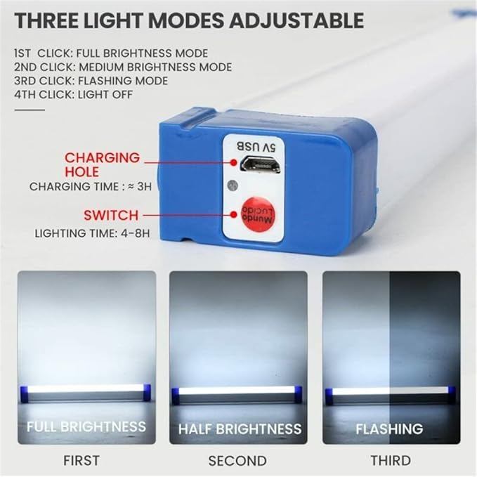 TUBE BULB LAMP 50MM 1200MAH LIGHT RECHARGEABLE 5