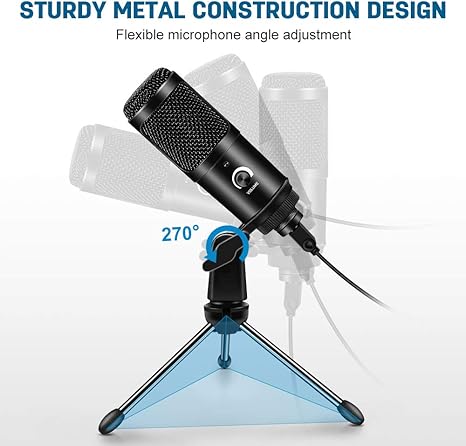 PROFESSIONAL MICROPHONE A6 WITH TRIPOD USB RGB 5