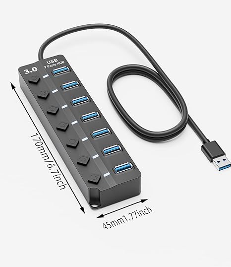 USB HUB 7 PORTS 3.0 WITH ADAPTER 2
