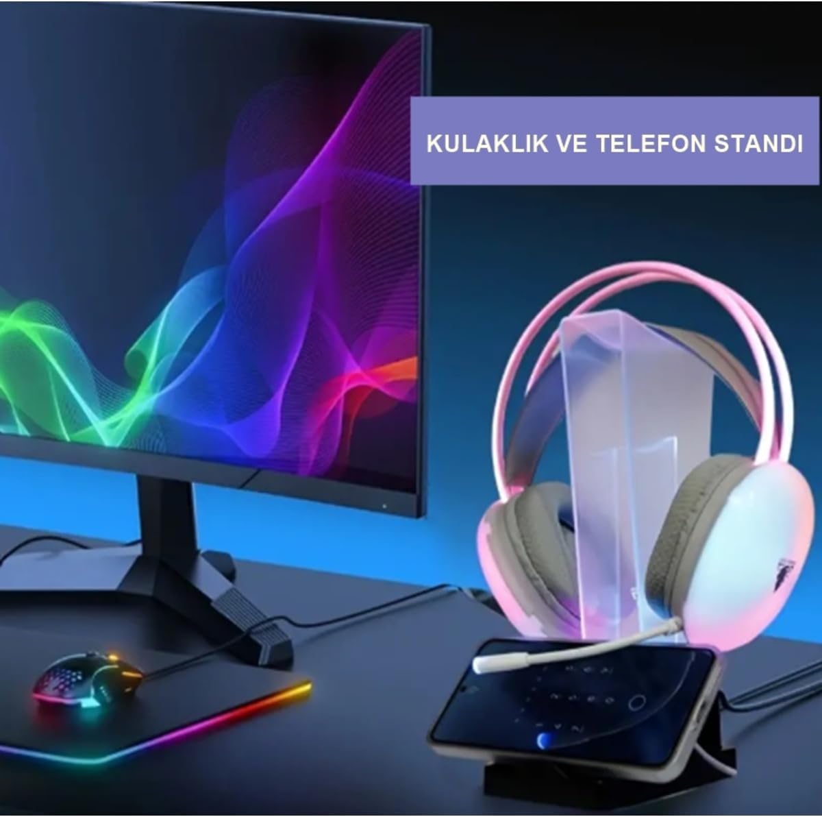 RGB GAMING HEADSET HOLDER STAND GM01B