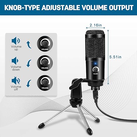 PROFESSIONAL MICROPHONE A6 WITH TRIPOD USB RGB 2