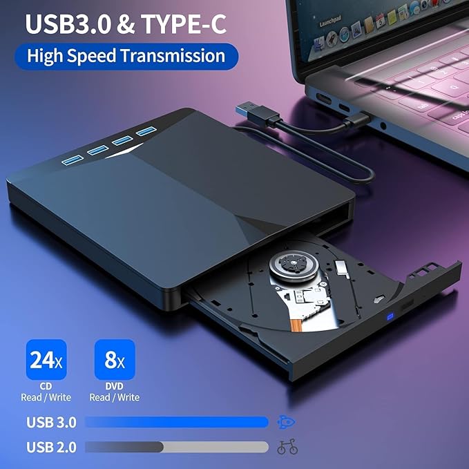 EXTERNAL DVD RW WITH USB HUB AND CARD READER 3