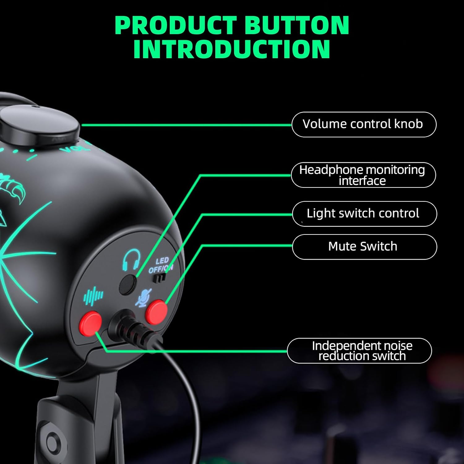 PROFESSIONAL MICROPHONE V5 USB RGB GAMING 5