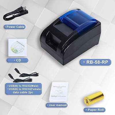 Thermal Receipt Printer RP58E 58MM With Serial Port 3