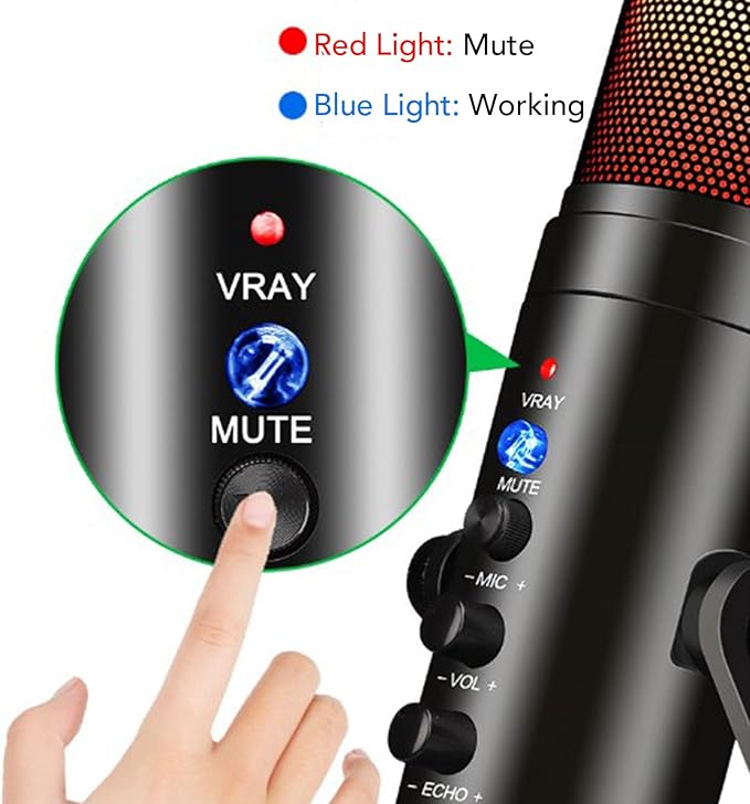 MICROPHONE WITH TRIPOD USB RGB GAMING 4