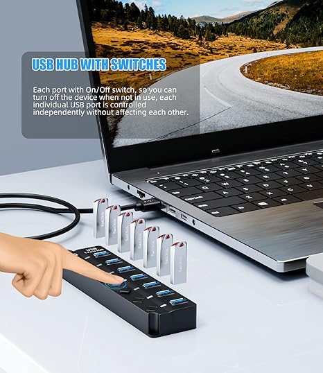 USB HUB 7 PORTS 3.0 WITH ADAPTER 5